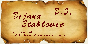 Dijana Stablović vizit kartica